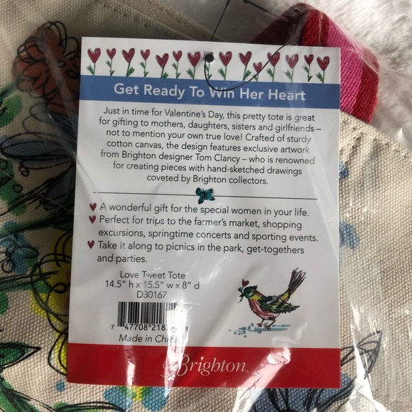 NWT Brighton Love Tweet Tote Valentine’s Day - Picture 5 of 5
